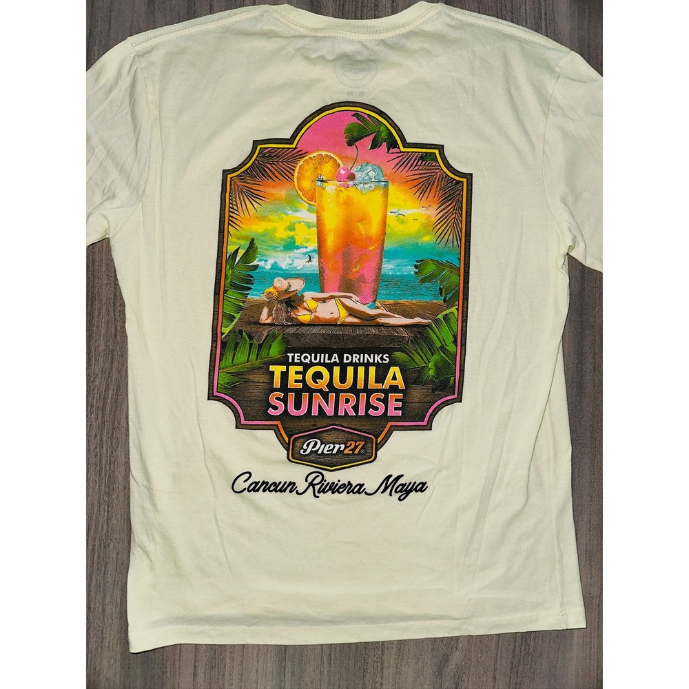 Pier 27 Tequila Sunrise Graphic T-Shirt Relaxed Fun Beach Wear